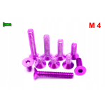 FIOLETOWE ALUMINIOWE ŚRUBY DIN 7991 M4